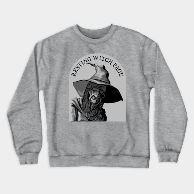 Resting Witch Face Crewneck Sweatshirt by Slightly Unhinged